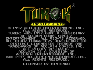 Turok - Dinosaur Hunter (Germany) Title Screen